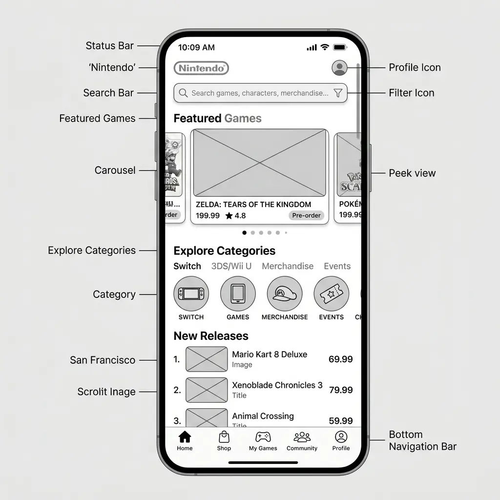 Nintendo Wireframe Lo-Fi